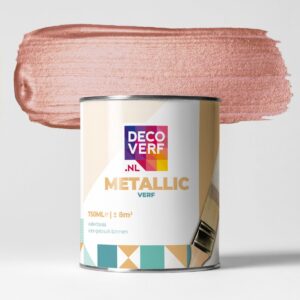 Decoverf metallic verf zalm roze, 750ml
