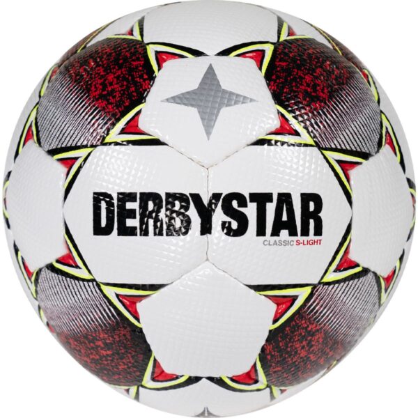 Derbystar Classic S-Light II Voetbal 4 x 3 Vlakken Maat 4 Wit Rood Geel