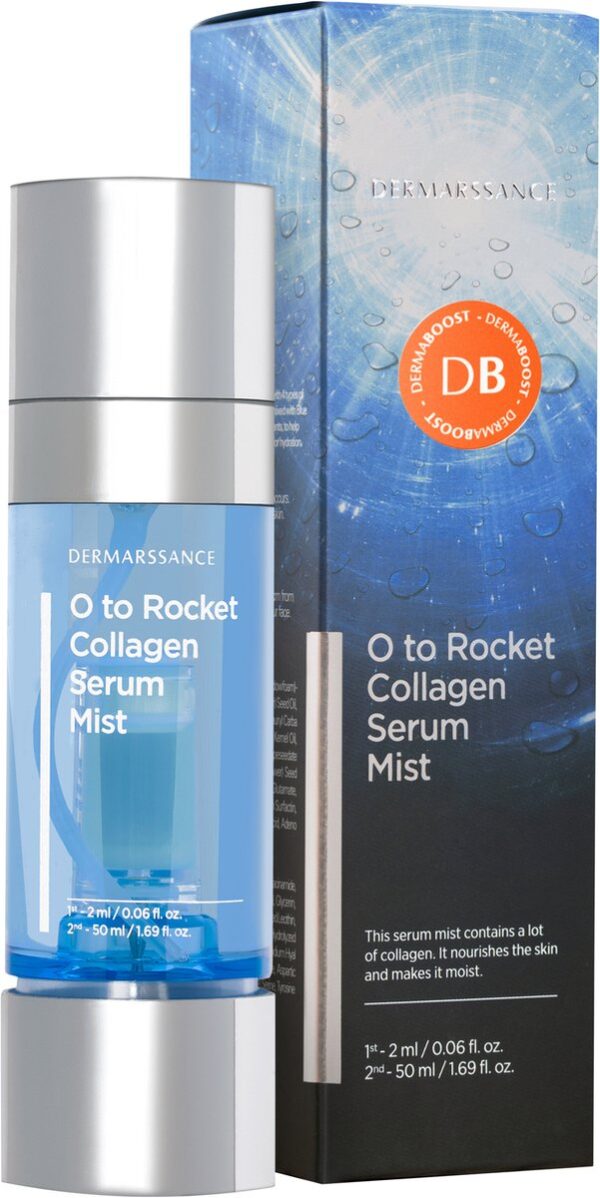 DermaBoost O to Rocket Collageen Mist + Luxe Pocket Spiegel - Collageen spray | Anti-aging / Anti-rimpel - huidverjonging - huidversteviging - hydratatie