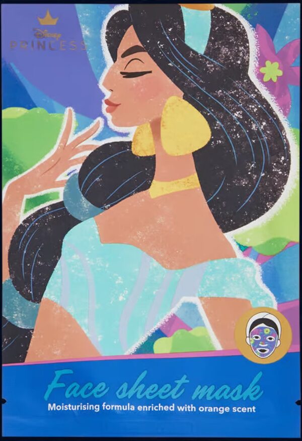 Disney princess sheet mask - Jasmine Alladin - vochtinbrengend - met sinaasappel - orange - gezichtsmasker