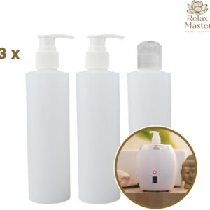 Dispenser 250 ml geschikt voor Olie Verwarmer van Relax Master® - Rond Pompflesje - Massage Olie Verwarmer
