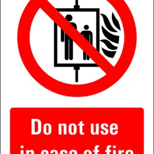 Do not use in case of fire bord - kunststof 148 x 210 mm
