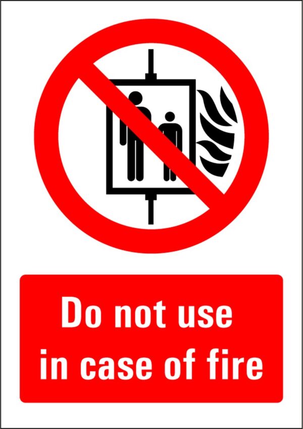 Do not use in case of fire bord - kunststof 210 x 297 mm