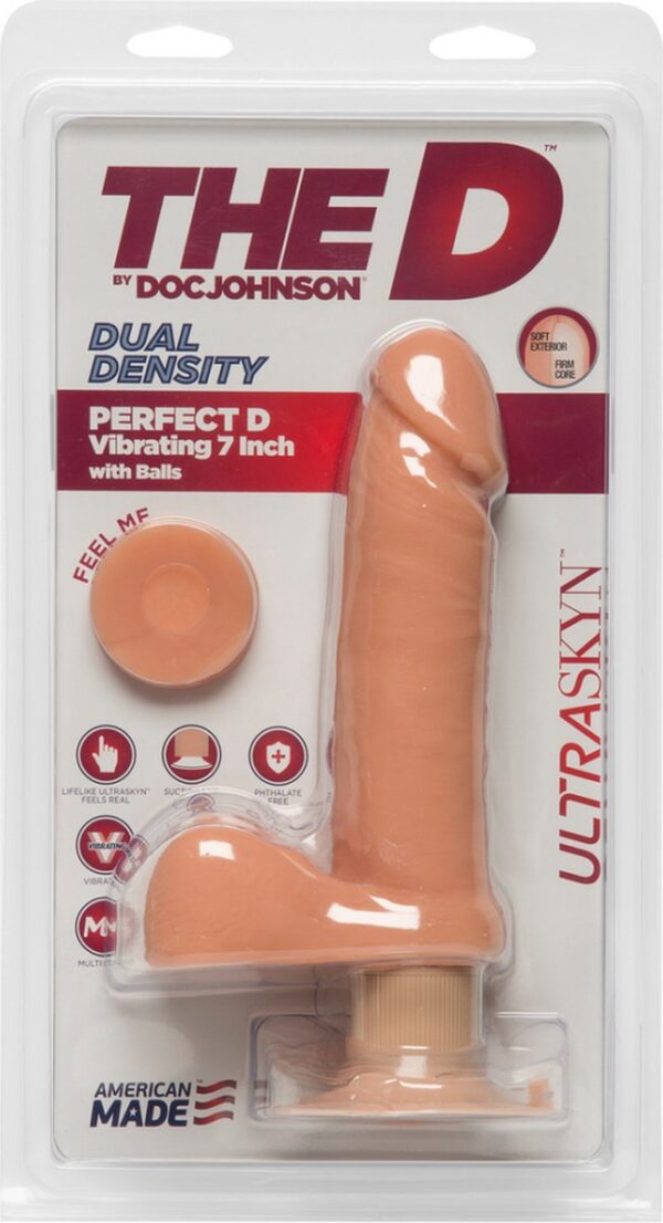 Doc Johnson Perfect D - Realistische ULTRASKYN Dildo met ballen - 18 cm flesh