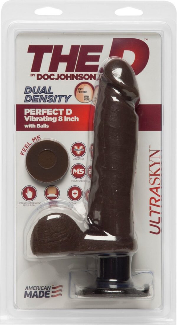 Doc Johnson - Perfect D - Vibrating Realistic ULTRASKYN Dildo with Balls - 2 Pieces
