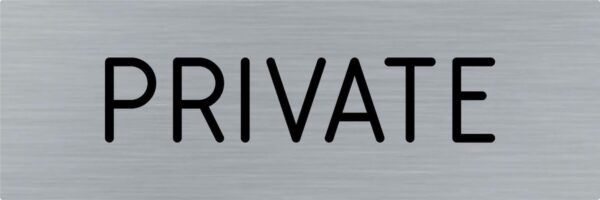 Doorsign - doorplate - deurbord - Private - rectangle - stainless steel look - 5 x 15 cm