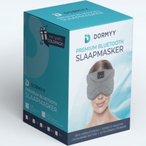 Dor myy® Bluetooth slaapmasker - met gratis hot/coldpack! - Hoogwaardig slaap masker - Premium slaapmasker - Volledig verduisterend - Huidvriendelijk materiaal - Ademende stof - 100 % verduisterend - Verplaatsbare speakers