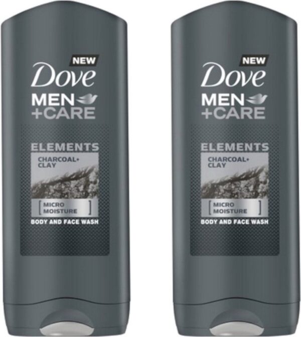 Dove Douchegel Men - Care Elements Charcoal & Clay - 2 x 400 ml