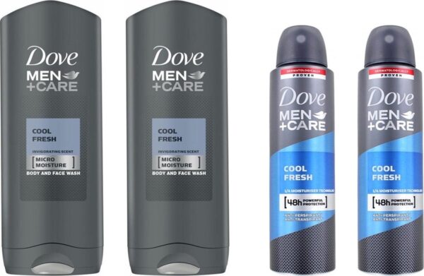 Dove Men + Care Cool Fresh SET - Douchegel + Deo Spray - 2 + 2