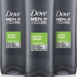 Dove Men+Care Extra Fresh - 3 x 400 ml - Douche Gel - Voordeelverpakking