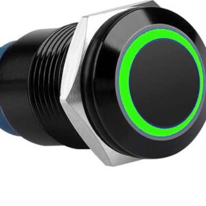 Drukschakelaar groene verlichting - 19mm - 1NO1NC