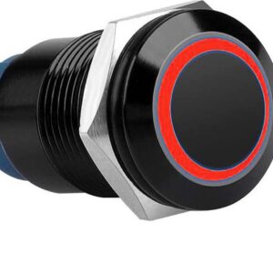 Drukschakelaar rode verlichting - 19mm - 1NO1NC