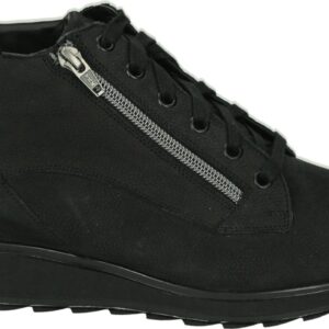 Durea 9767 K - VeterlaarzenHoge sneakersDames sneakersDames veterschoenenHalf-hoge schoenen - Kleur: Zwart - Maat: 37
