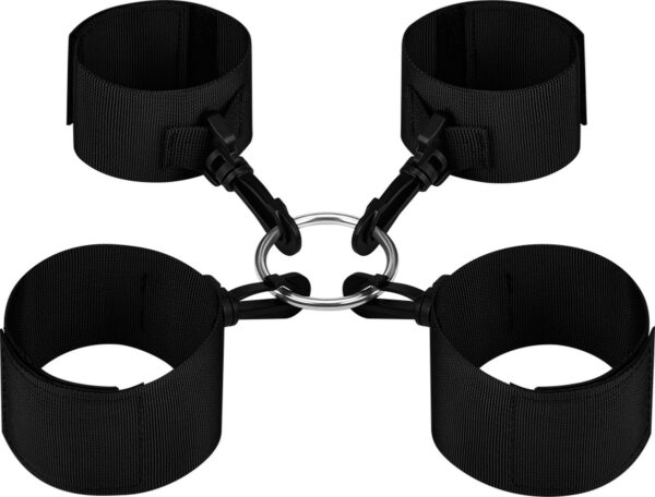 EIS, BDSM bondage, hogtie-set met hand- en enkelboeien, klittenbandsluiting, in maat verstelbaar