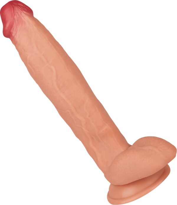 EIS, Dildo, Massive natuurlijke dildo van siliconen, 31,5 cm, naturel, met zuigvoet