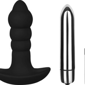 EIS, vibrator, anaal vibrator, 'Gegolfde siliconen anaal plug, 9,7 cm', waterdicht, huidvriendelijke siliconen