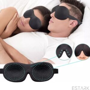 ESTARK® Luxe Slaapmasker - Oogmasker - 3D Ergonomisch - Blinddoek - Traagschuim - Nachtmasker - Reismasker - Slaap Masker - Vrouwen Kinderen Mannen - Oog Masker Luxe