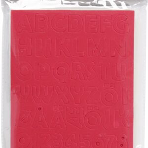 EVA foam Letters & Cijfers, afm 2-2,3 cm, dikte 2 mm, diverse kleuren, 5 vel/ 1 doos