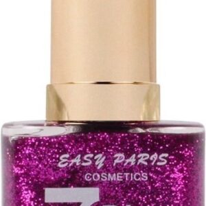 Easy Paris - Nagellak - Transparant met paarse mini glitters - 1 flesje met 13 ml inhoud - Nummer 58