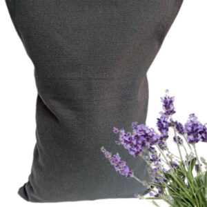 Ecologisch Kersenpitkussen met lavendel 30 x 20 cm (grijs), voor soepele spieren en ontspanning - Donker Grijs - wasbaar hoesje