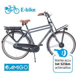 Elektrische fiets AMIGO E-Strong T2 - Matgrijs - Framemaat 54cm