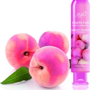 EnjoyXXX - Glijmiddel - Perzik - Peach - smaak en geur - Waterbasis - Eetbaar - Anaal - Puur genot - 80 ml - Massage olie - Easyglide