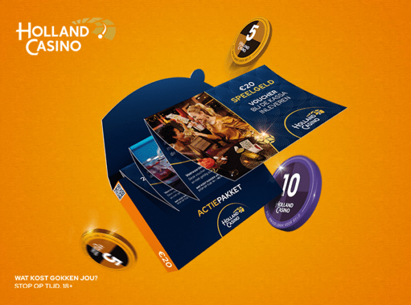 Entree + hapje + drankje + €20 speeltegoed bij Holland Casino (2 personen)