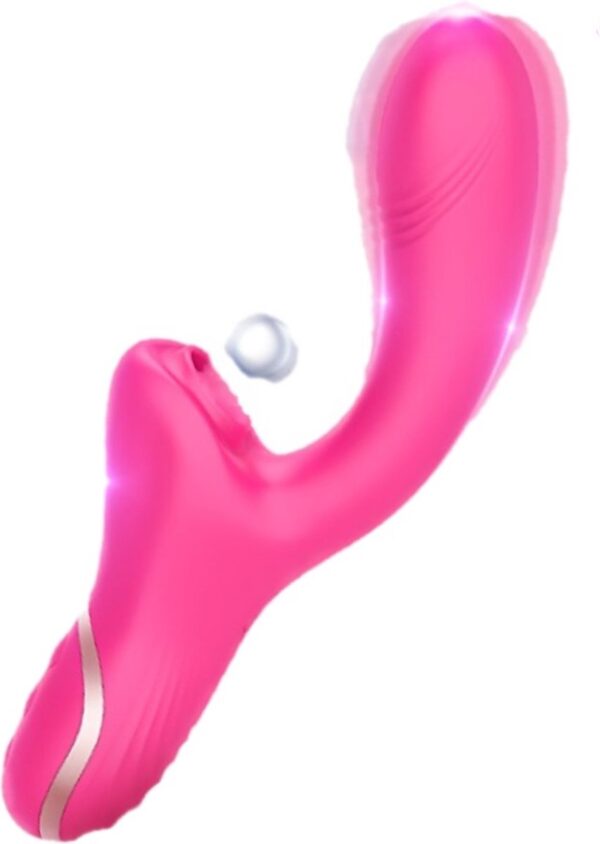 Erodit® Double Pleasure 2 in 1 vibrator roze- G-spot- zuig- luchtdruk vibrator- vibrerende dildo -G-spot/clitoris stimulator-een echte womanizer met zuig en vibratie modus - sex toy/seksspeeltjes voor vrouwen - mannen -koppels
