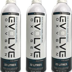 Evolve Oxygen 3x 22L Fliptop - Zuurstoffles - 97% Pure Zuurstof - Tegen Kortademigheid - Verbetert Sportprestaties