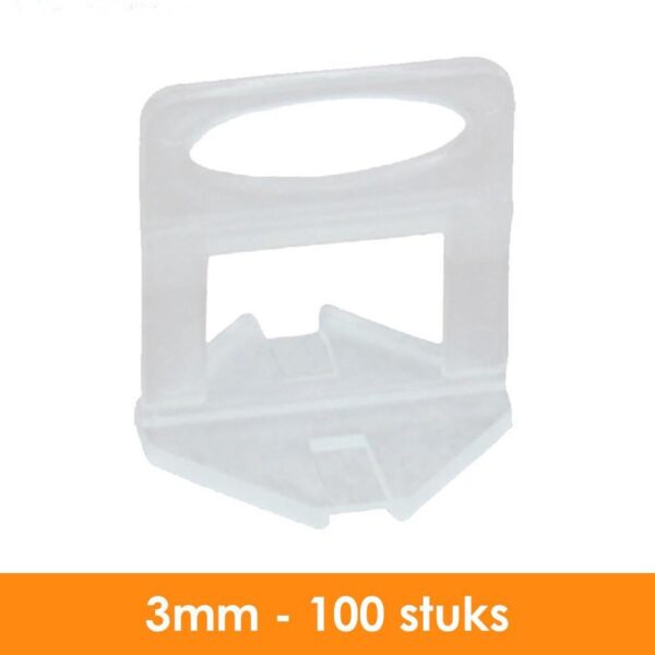 Fixfine - 3mm Tegel Levelling Clips - Tegel Dikte 3-13mm - 100 stuks - tegel nivelleersysteem - Tegel levelling systeem