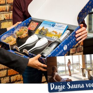 Fletcher Hotels Cadeaubox + BLUE Dagje Sauna voor 2 Cadeaukaart | Giftset - Relatiegeschenk - Origineel Cadeau - Cadeau Voor Hem En Haar