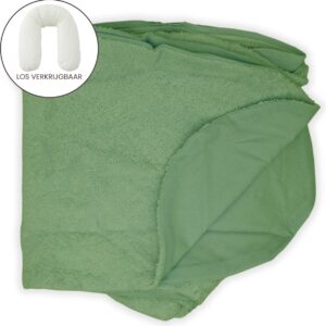 Form Fix XL Voedingskussenhoes - Body Pillow Kussensloop - Zwangerschapskussen hoes - Zijslaapkussen hoes - Badstof/Katoen Hoes - Groen