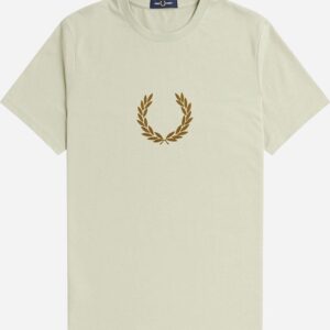 Fred Perry Flocked laurel wreath gra tee - light oyster