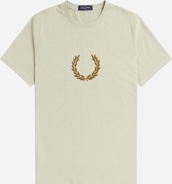 Fred Perry Flocked laurel wreath gra tee - light oyster