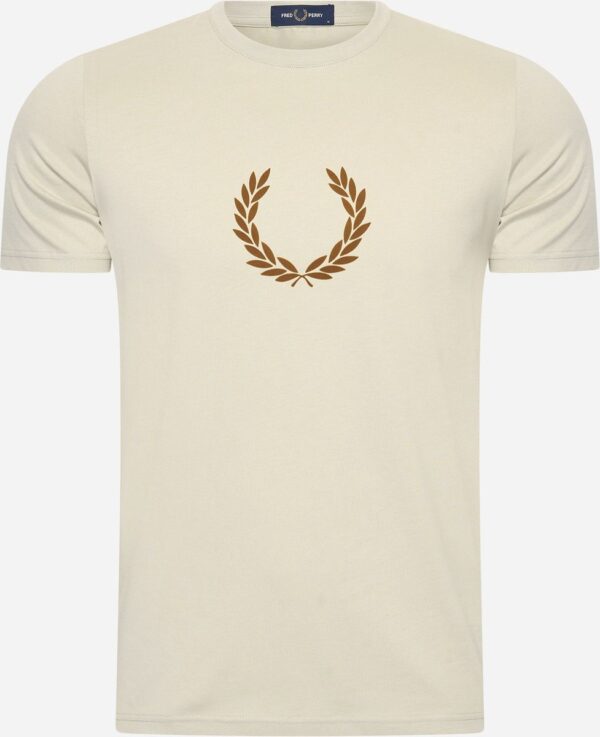 Fred Perry Flocked laurel wreath gra tee - light oyster