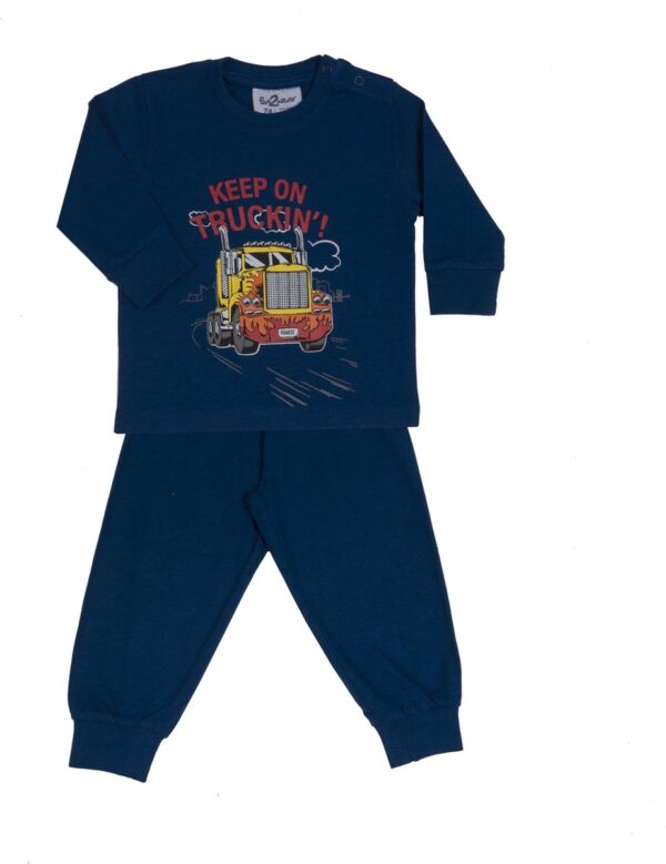 Fun2Wear - Pyjama Trucking - Vrachtwagen - Donker Blauw - Maat 116 - Jongens