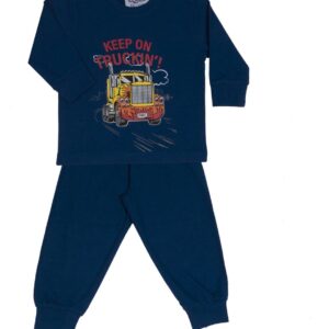 Fun2Wear - Pyjama Trucking - Vrachtwagen - Donker Blauw - Maat 128 - Jongens
