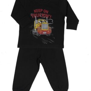 Fun2Wear - Pyjama Trucking - Vrachtwagen - Zwart - Black - Maat 98 - Jongens