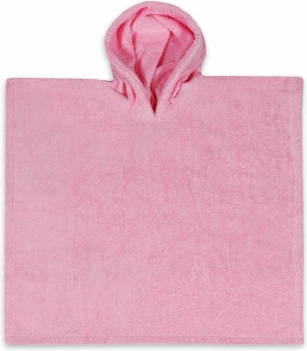 Funnies Badponcho Roze | 6 t/m 24 maanden | 45x45 cm | Maat S | Badstof | Voor Kinderen | 100% Katoen |