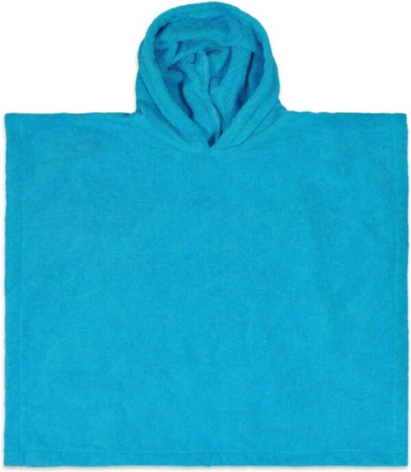 Funnies Badponcho Turquoise | 1 t/m 4 Jaar | 55x55 cm | Maat L | Badstof | Voor Kinderen | 100% Katoen |