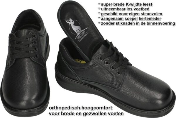 G-comfort -Heren - zwart - geklede lage schoenen - maat 48