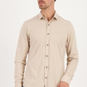 Gabbiano Overhemd Overhemd Melange Structuur 334566 411 Latte Brown Mannen Maat - 3XL