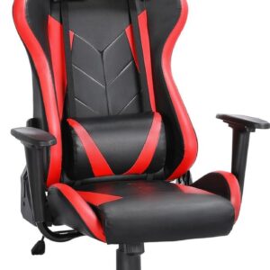 Gaming stoel - Rood - Met Nekkussen & Verstelbaar Rugkussen - Gamestoel - Game Stoel - Gaming chair - Bureaustoel - Office Chair - 150kg