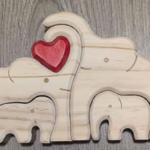 Gepersonaliseerde olifanten familie - geboorte - kraam cadeau - puzzel - 4 olifanten