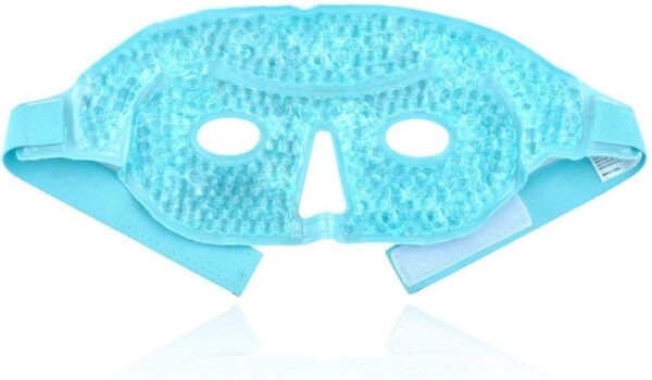 Gezichts-/oogijsmasker voor dames heren - Herbruikbaar ijsmasker Verwarmde gelkralen met zachte pluche achterkant - Hete koude therapie voor gezichtspijn - Slaap - Blauwe zwelling