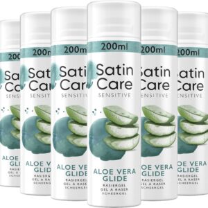 Gillette Satin Care Scheergel Voor Vrouwen - Aloe Vera Glide - 6 x 200ml - Speciaal Ontworpen Voor Gevoelige Huid
