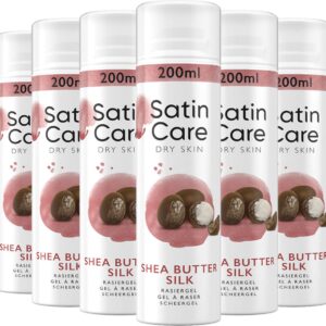 Gillette Satin Care Scheergel Voor Vrouwen - Shea Butter Silk - 6 x 200ml - Voor De Droge Huid