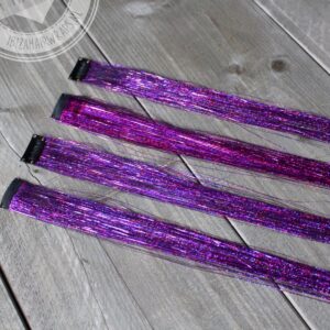 Glitter Clip-inn - Purple- Hairextension - Glitter - Kinderen - Volwassenen -Feest