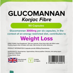 Glucomannan (Konjac-vezel) 500 mg (90 capsules)