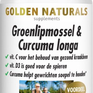 Golden Naturals Groenlipmossel & Curcuma longa (180 capsules)